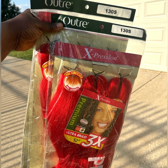Outre Xpression 3x Ultra Braid Hair 52 Inches Red Color 130S - 5 Packs Kanekalon - Picture 8 of 9